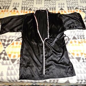 Victoria's Secret black robe with pink trim Size S/M